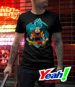 Camiseta Negra con realidad aumentada estilo Goku